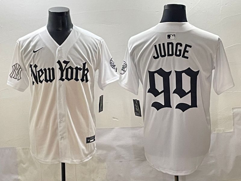 Men 2025 New York Yankees #99 Judge White Five generations Joint Name Nike MLB Jersey style 15->new york yankees->MLB Jersey
